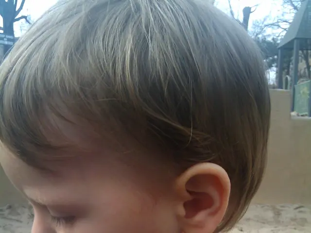 In this picture we can see a child on sand and in the background we can see trees, shelter, wall,...