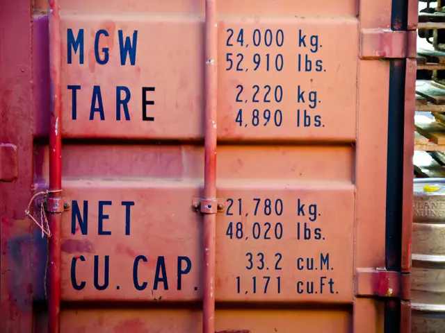 In this picture we can see iron door, on which some words, numbers are written.